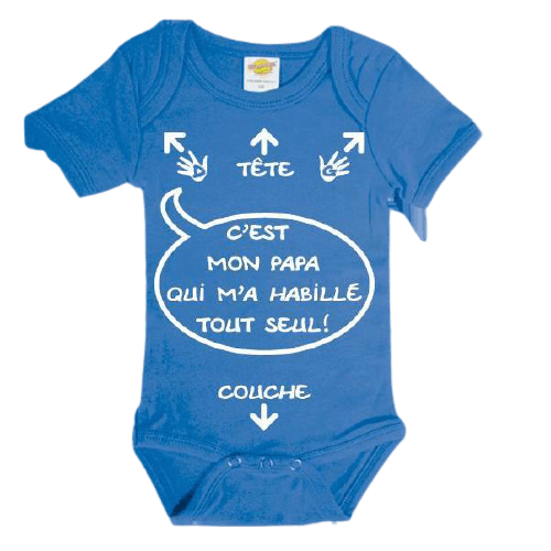 BODY HUMOUR BEBE "C'EST MON PAPA..." BLEU 2 BODY HUMOUR BEBE "C'EST MON PAPA..." BLEU – Image 2