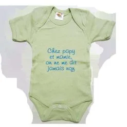 BODY HUMOUR BEBE "CHEZ PAPY ET MAMIE..." BLEU