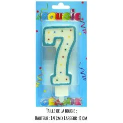 BOUGIE BLISTER GÉANTE BLEUE CHIFFRE 7