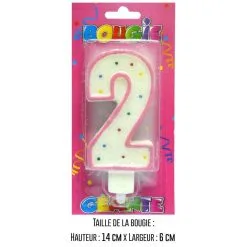 BOUGIE BLISTER GÉANTE ROSE CHIFFRE 2