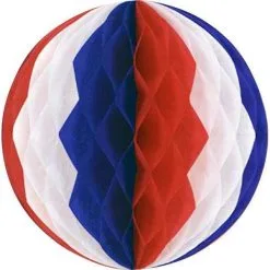 BOULE PAPIER ALVEOLE 35 CM TRICOLORE