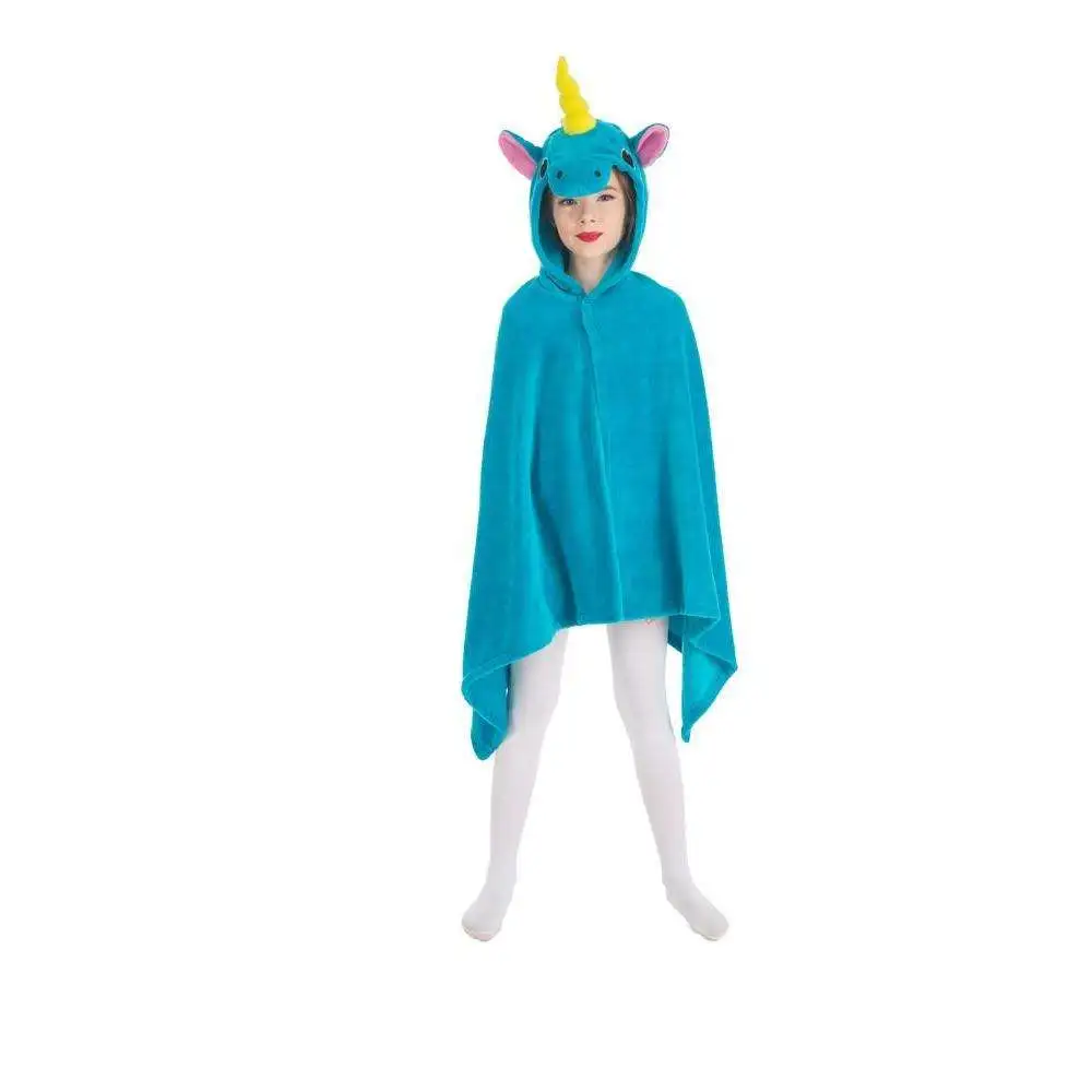 CAPE LICORNE BLEUE ENFANT TAILLE UNIQUE 1 CAPE LICORNE BLEUE ENFANT TAILLE UNIQUE