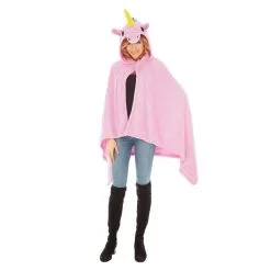 CAPE LICORNE ROSE ADULTE