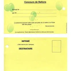 CARTES POUR LACHER BALLON ASSORTI