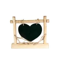 CENTRE DE TABLE BOIS COEUR 32CMX27CM