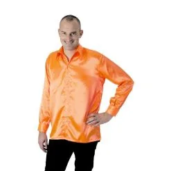Chemise Adulte Disco Orange Néon