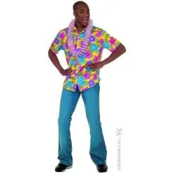 CHEMISE HAWAIENNE BLEU JAUNE NOIR