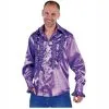 Chemise Luxe Disco Homme Satinée Avec Ruches - Violet