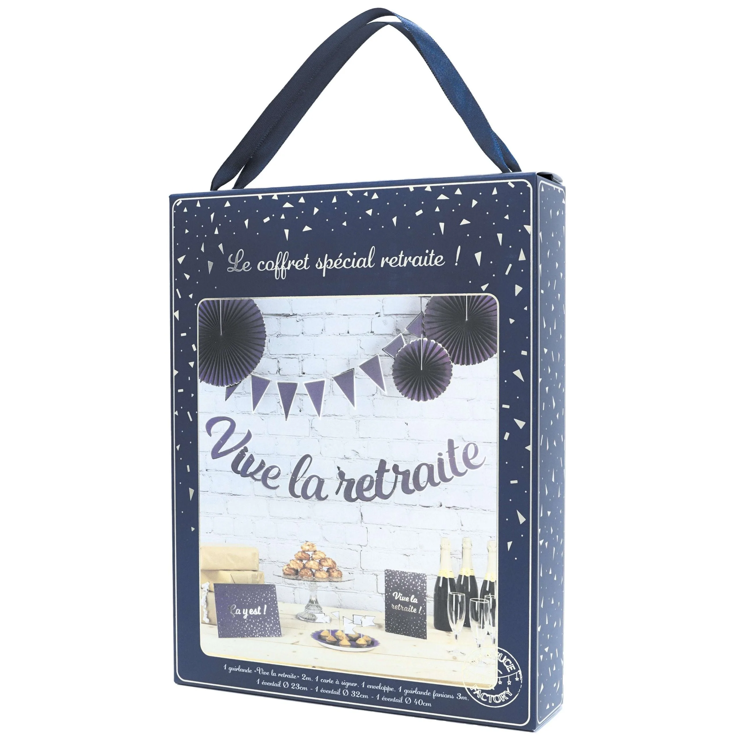 Coffret De Décorations "Vive La Retraite" Bleu Marine Et Or 2 Coffret De Décorations "Vive La Retraite" Bleu Marine Et Or – Image 2