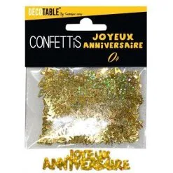 CONFETTIS JOYEUX ANNIVERSAIRE OR