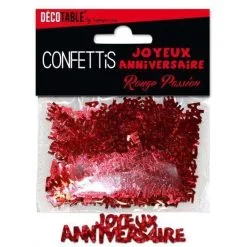 CONFETTIS JOYEUX ANNIVERSAIRE ROUGE PASSION