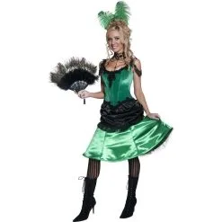 Smiffys COSTUME ADULTE WESTERN SALOON GIRL VERTE