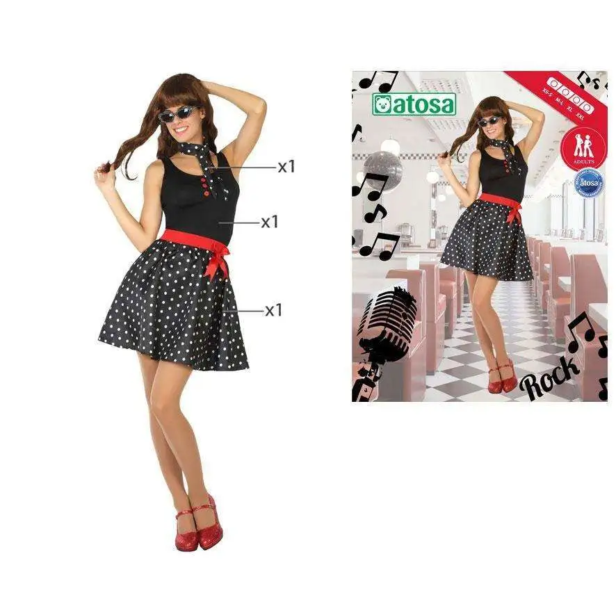 COSTUME ANNÉES 50 ROBE NOIRE 2 COSTUME ANNÉES 50 ROBE NOIRE – Image 2