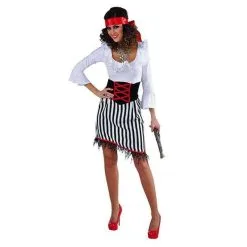 COSTUME DAME PIRATE A RAYURES