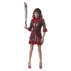 Costume De Clown Diabolique Rouge Femme