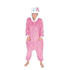 Costume Kigurumi Adulte Chat Rose