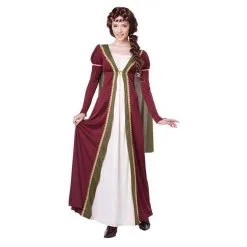 COSTUME MARIANNE VERT ET BORDEAUX MÉDIÉVAL FEMME