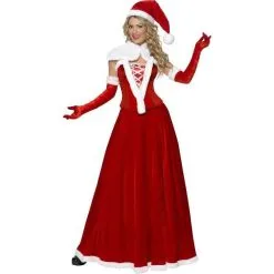 Smiffys COSTUME MISS SANTA VELOURS LONGUE