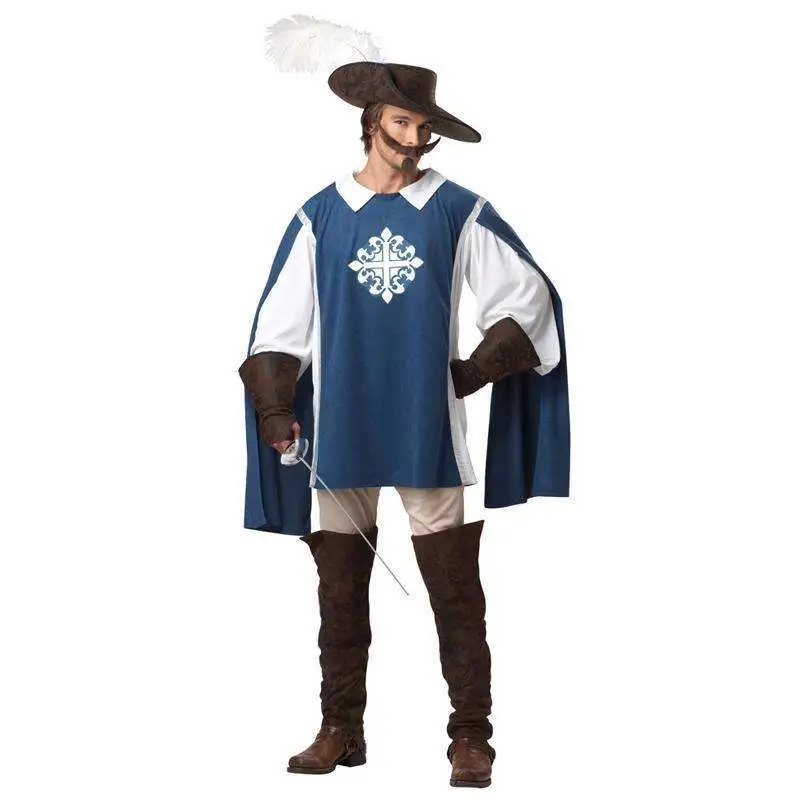 COSTUME MOUSQUETAIRE BLEU LUXE HOMME 2 COSTUME MOUSQUETAIRE BLEU LUXE HOMME – Image 2