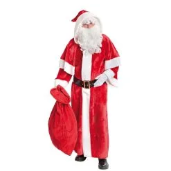 COSTUME PERE NOEL EUROPEEN PELUCHE 2 PIECES