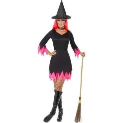 Smiffys COSTUME SORCIERE NOIR ET FUSCHIA