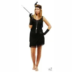 Déguisement Adulte Charleston Classique Noir à Franges Femme