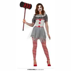 Déguisement Adulte Clown Tueur Gris Femme