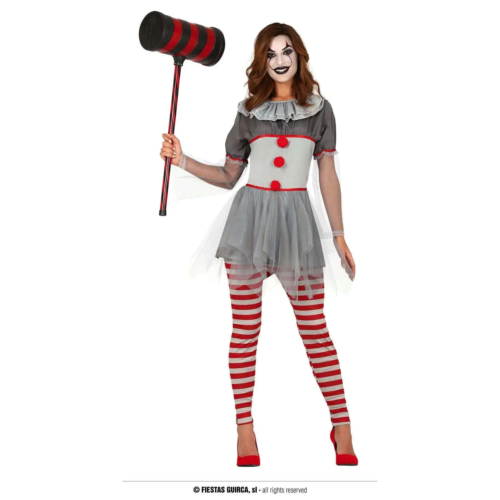 Déguisement Adulte Clown Tueur Gris Femme 1 Déguisement Adulte Clown Tueur Gris Femme