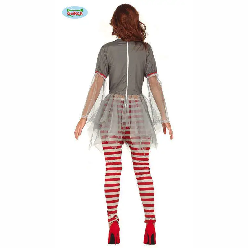 Déguisement Adulte Clown Tueur Gris Femme 2 Déguisement Adulte Clown Tueur Gris Femme – Image 2