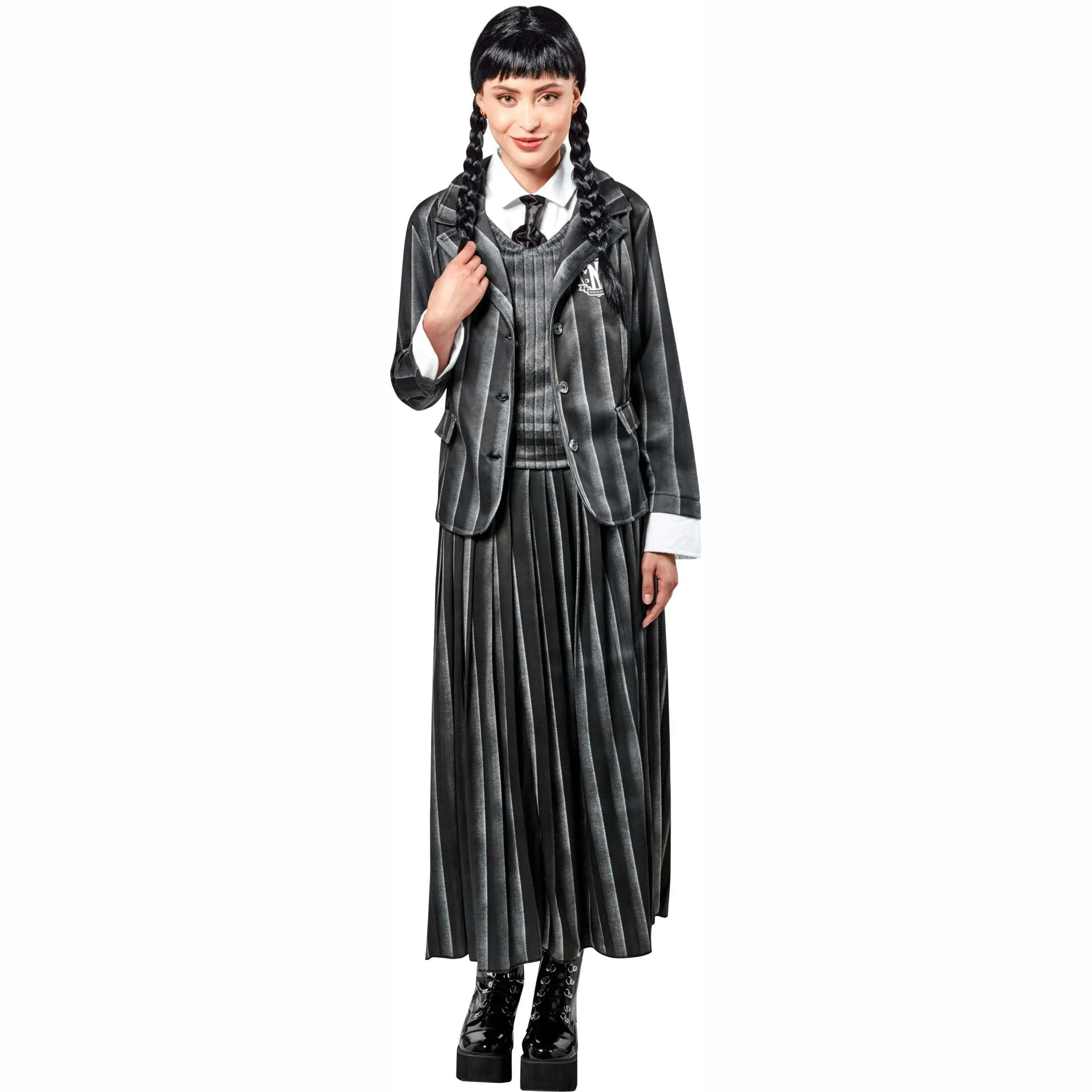 Déguisement Adulte Luxe Uniforme Mercredi Addams™ Femme 1 Déguisement Adulte Luxe Uniforme Mercredi Addams™ Femme