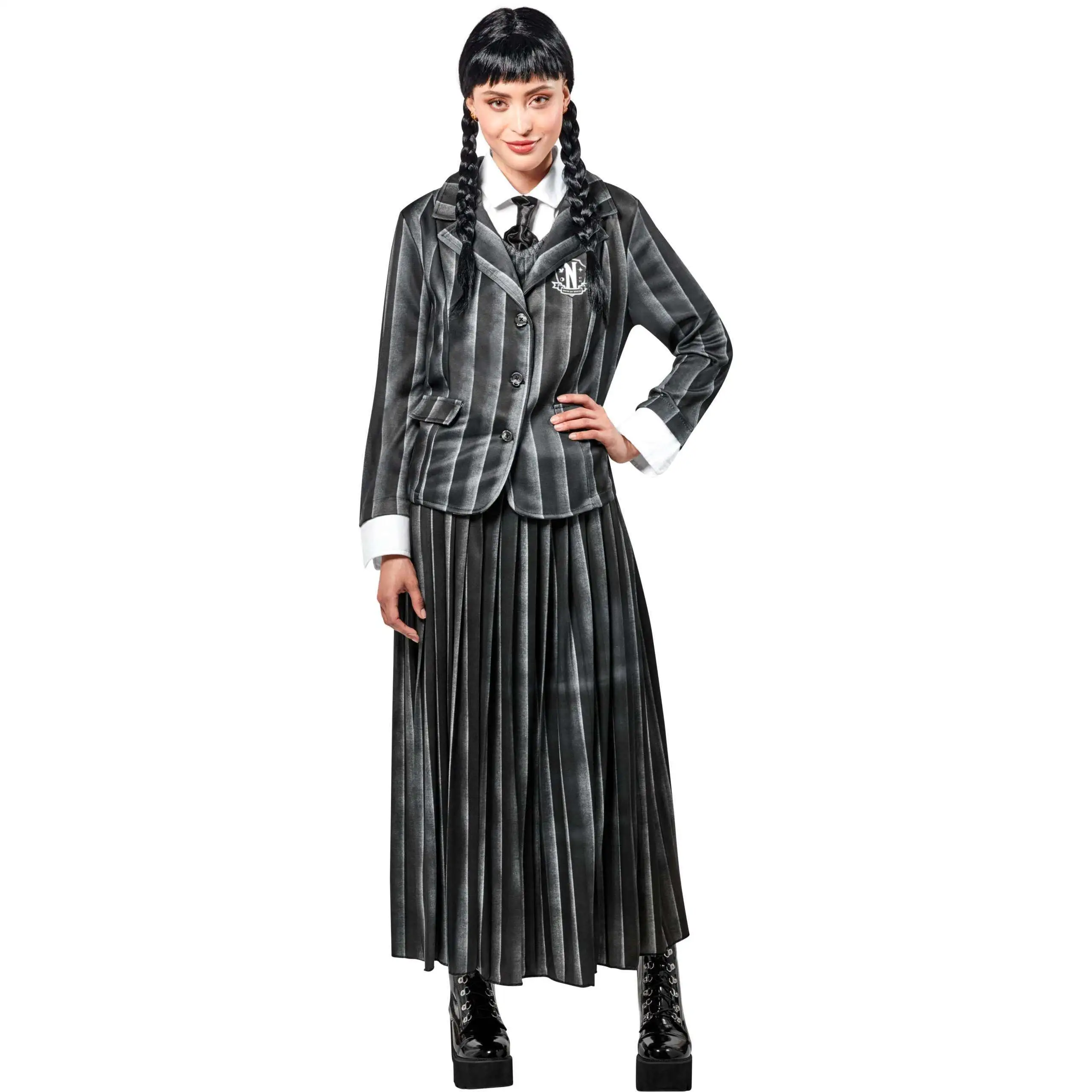 Déguisement Adulte Luxe Uniforme Mercredi Addams™ Femme 4 Déguisement Adulte Luxe Uniforme Mercredi Addams™ Femme – Image 4