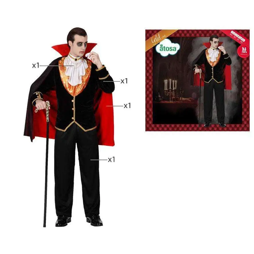 DÉGUISEMENT ADULTE VAMPIRE NOIR ET OR 2 DÉGUISEMENT ADULTE VAMPIRE NOIR ET OR – Image 2