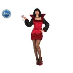 DÉGUISEMENT VAMPIRE COURTE VELOURS ROUGE FEMME