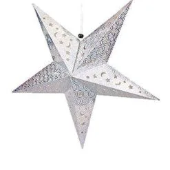 ÉTOILE À SUSPENDRE EN CARTON ARGENT 45 CM