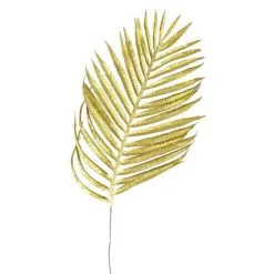 Feuille De Palmier Pailletée 46 X 22 Cm Or
