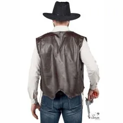 Gilet Adulte En Simili-cuir Marron Sans Manche -COSTUMED’HALLOWEEN gilet adulte en simili cuir marron sans manche farfouil en fete deguisements 31982205