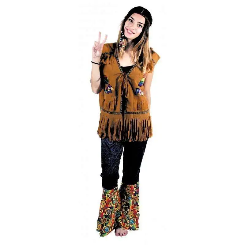 Gilet Adulte Hippie à Franges 1 Gilet Adulte Hippie à Franges