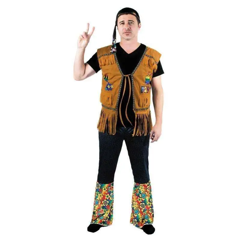 Gilet Adulte Hippie à Franges 2 Gilet Adulte Hippie à Franges – Image 2