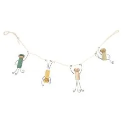 GUIRLANDE 4 SINGES EN BOIS 15x80x0.5 CM