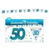 GUIRLANDE FIL 50 ANS HOLOGRAMME BLEUE