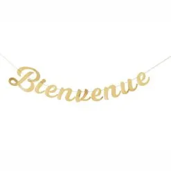 Guirlande Lettres "Bienvenue" Or 1,40 Mètre
