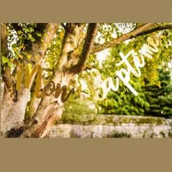 Guirlande Lettres "Mon Baptême" Or 1 Mètre