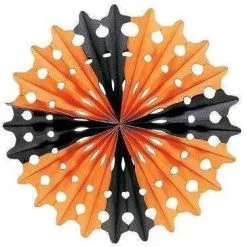 GUIRLANDE ROSACE HALLOWEEN 55CM ORANGE ET NOIR