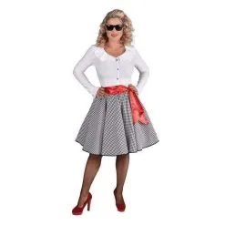 Jupe Adulte Années 50 Vichy Noir/blanc Rock N'roll Femme