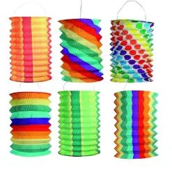 LAMPION CYLINDRIQUE IGNIFUGE FANTASY ASSORTI 16 CM