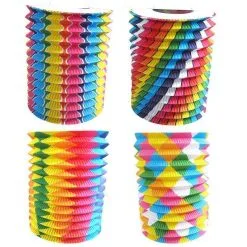 LAMPIONS CYLINDRIQUE BARIOLES 16CM