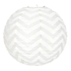 Lanterne Japonaise à Chevrons Gris 35 Cm