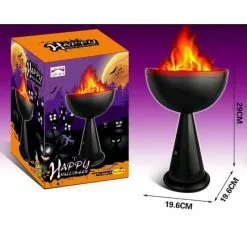 Mini Brasero D'Halloween Avec Faux Feu 29 X 19,6 Cm