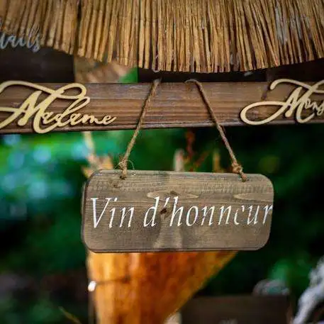 Pancarte En Bois "Vin D'honneur" 25 X 10 Cm 2 Pancarte En Bois "Vin D'honneur" 25 X 10 Cm – Image 2