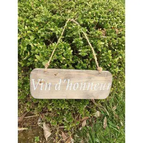 Pancarte En Bois "Vin D'honneur" 25 X 10 Cm 3 Pancarte En Bois "Vin D'honneur" 25 X 10 Cm – Image 3